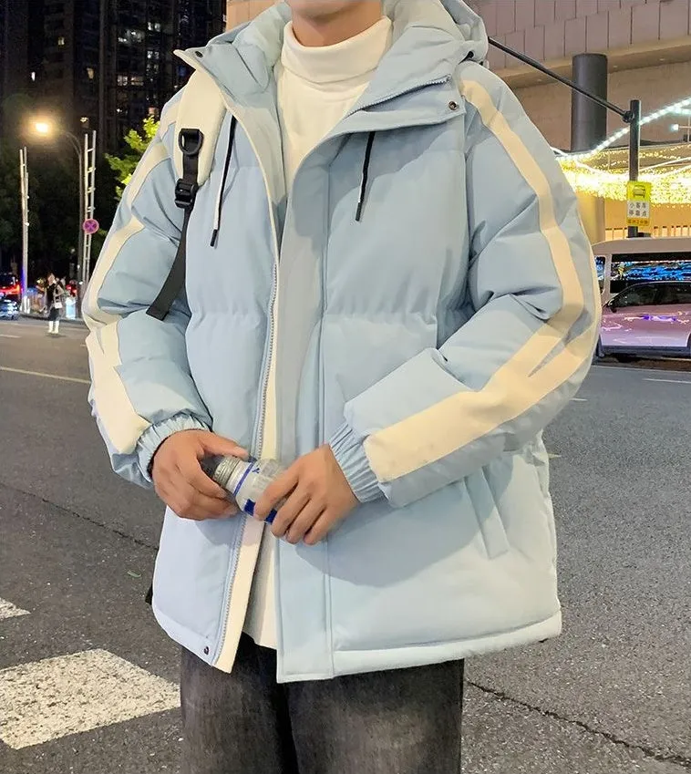 Men's Relaxed-fit Stain-resistant Hooded Puffer Jacket for Winter