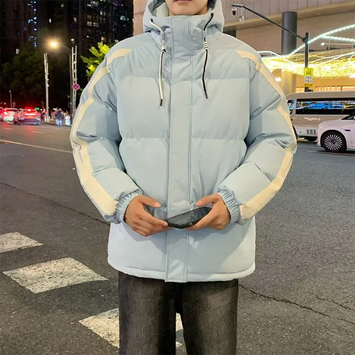 Men's Relaxed-fit Stain-resistant Hooded Puffer Jacket for Winter