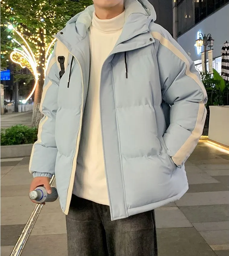 Men's Relaxed-fit Stain-resistant Hooded Puffer Jacket for Winter