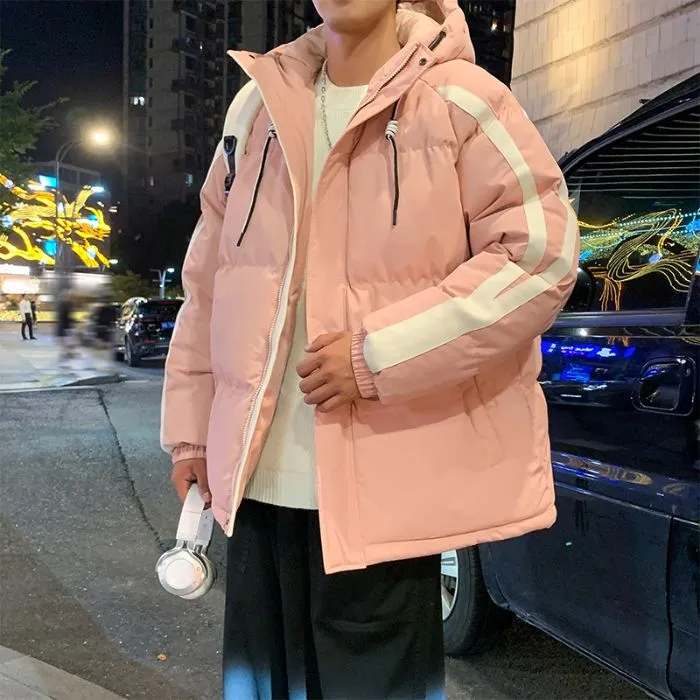 Men's Relaxed-fit Stain-resistant Hooded Puffer Jacket for Winter