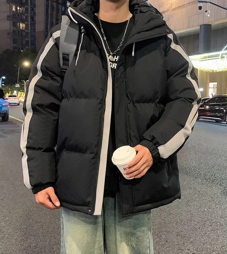 Men's Relaxed-fit Stain-resistant Hooded Puffer Jacket for Winter