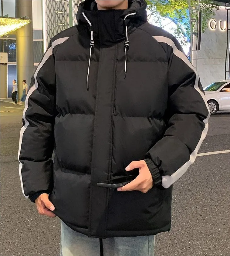 Men's Relaxed-fit Stain-resistant Hooded Puffer Jacket for Winter