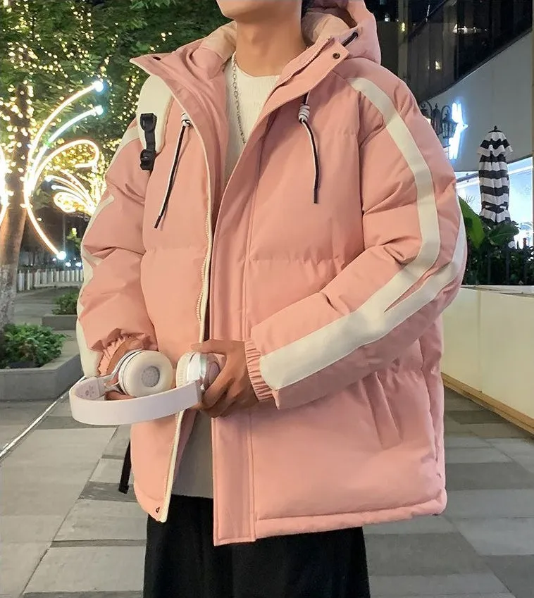 Men's Relaxed-fit Stain-resistant Hooded Puffer Jacket for Winter