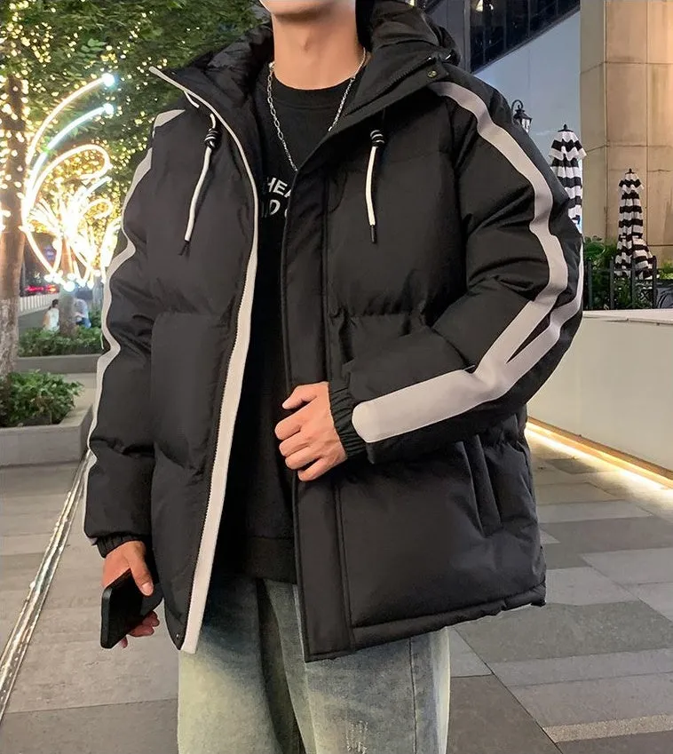 Men's Relaxed-fit Stain-resistant Hooded Puffer Jacket for Winter