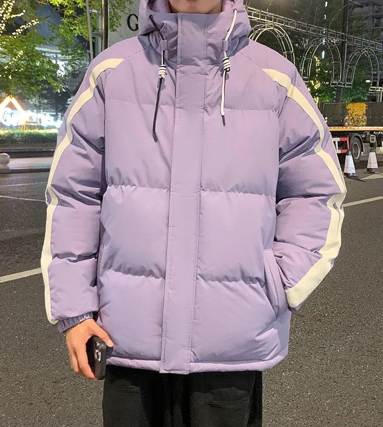 Men's Relaxed-fit Stain-resistant Hooded Puffer Jacket for Winter