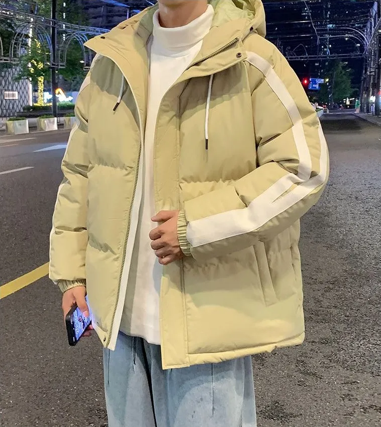 Men's Relaxed-fit Stain-resistant Hooded Puffer Jacket for Winter