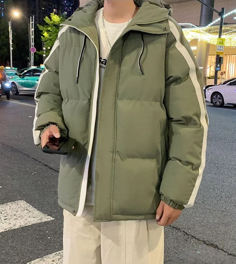 Men's Relaxed-fit Stain-resistant Hooded Puffer Jacket for Winter