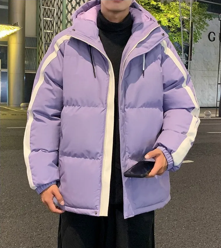 Men's Relaxed-fit Stain-resistant Hooded Puffer Jacket for Winter