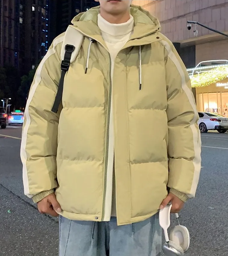 Men's Relaxed-fit Stain-resistant Hooded Puffer Jacket for Winter