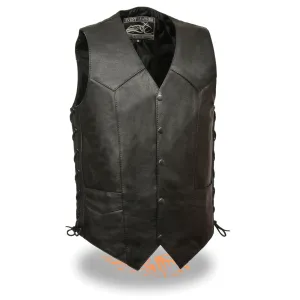 Men's Side Lace Biker Vest w/ Gun Pocket - Tall