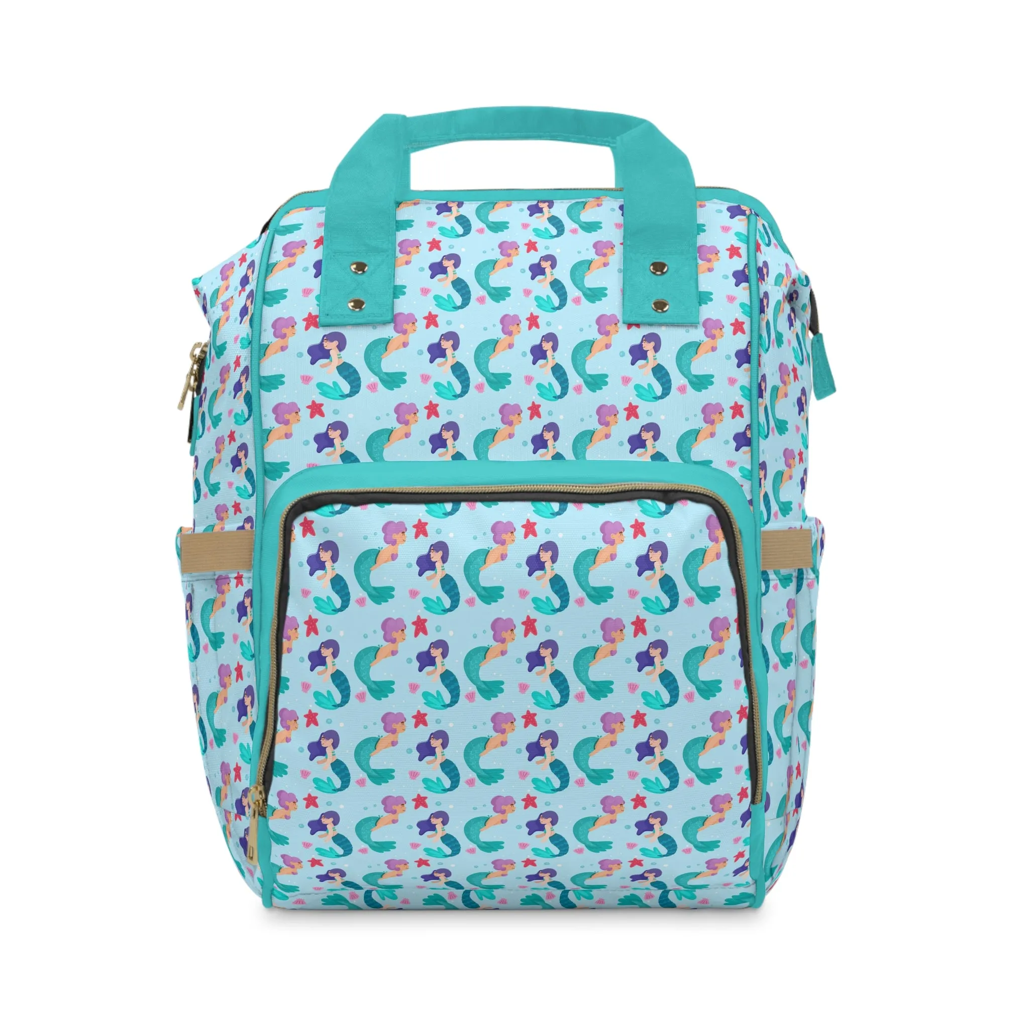 Mermaid Diaper Backpack - Magical & Multifunctional Nappy Bag with Ocean-Inspired Mermaid Patterns