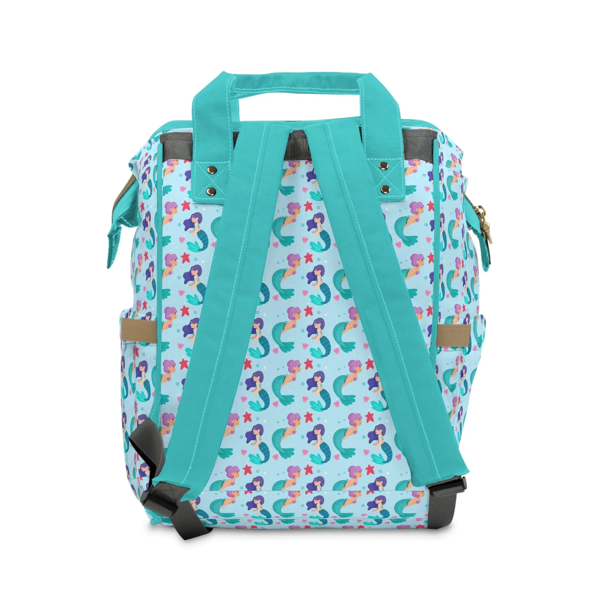 Mermaid Diaper Backpack - Magical & Multifunctional Nappy Bag with Ocean-Inspired Mermaid Patterns