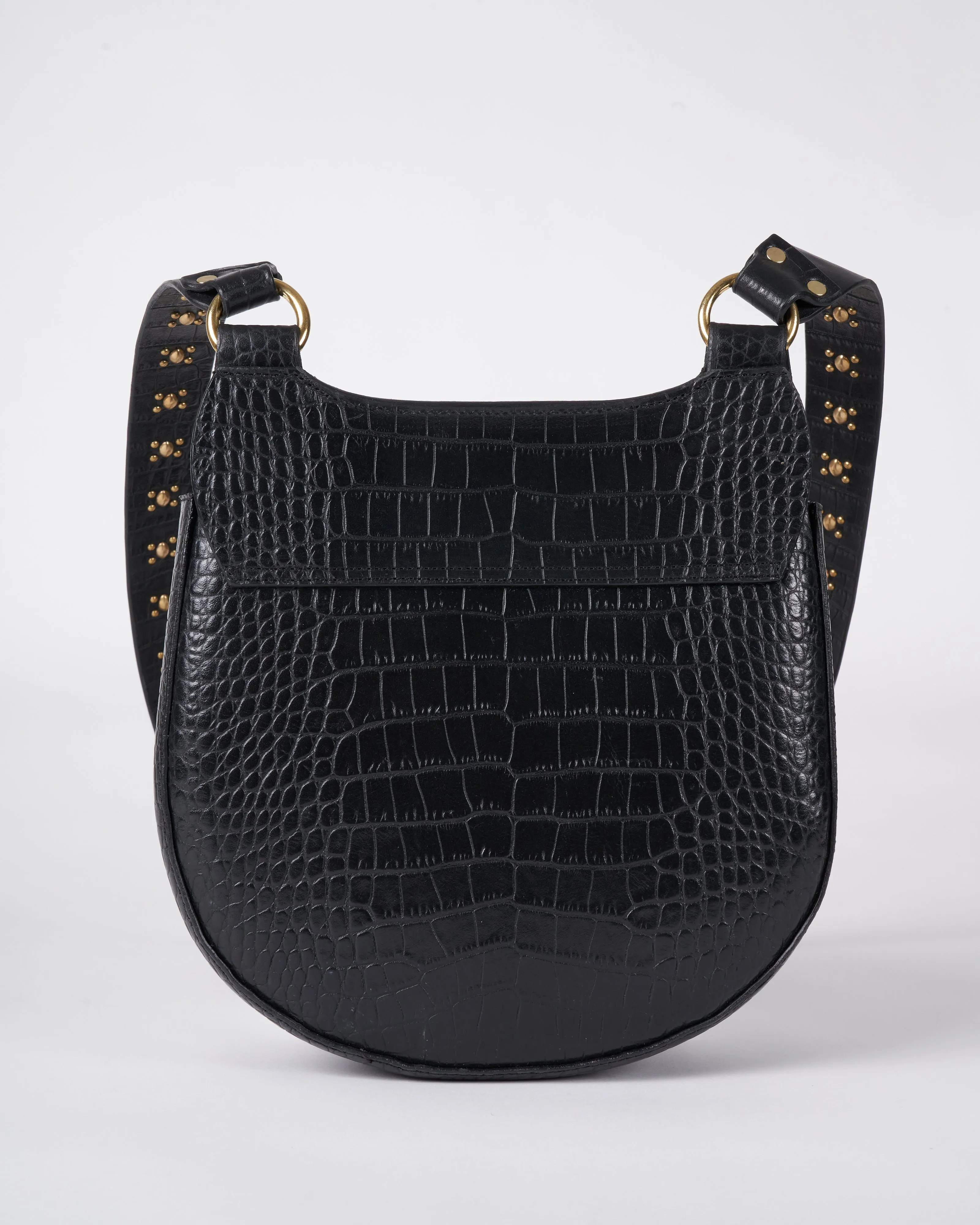 messenger bag - black croc