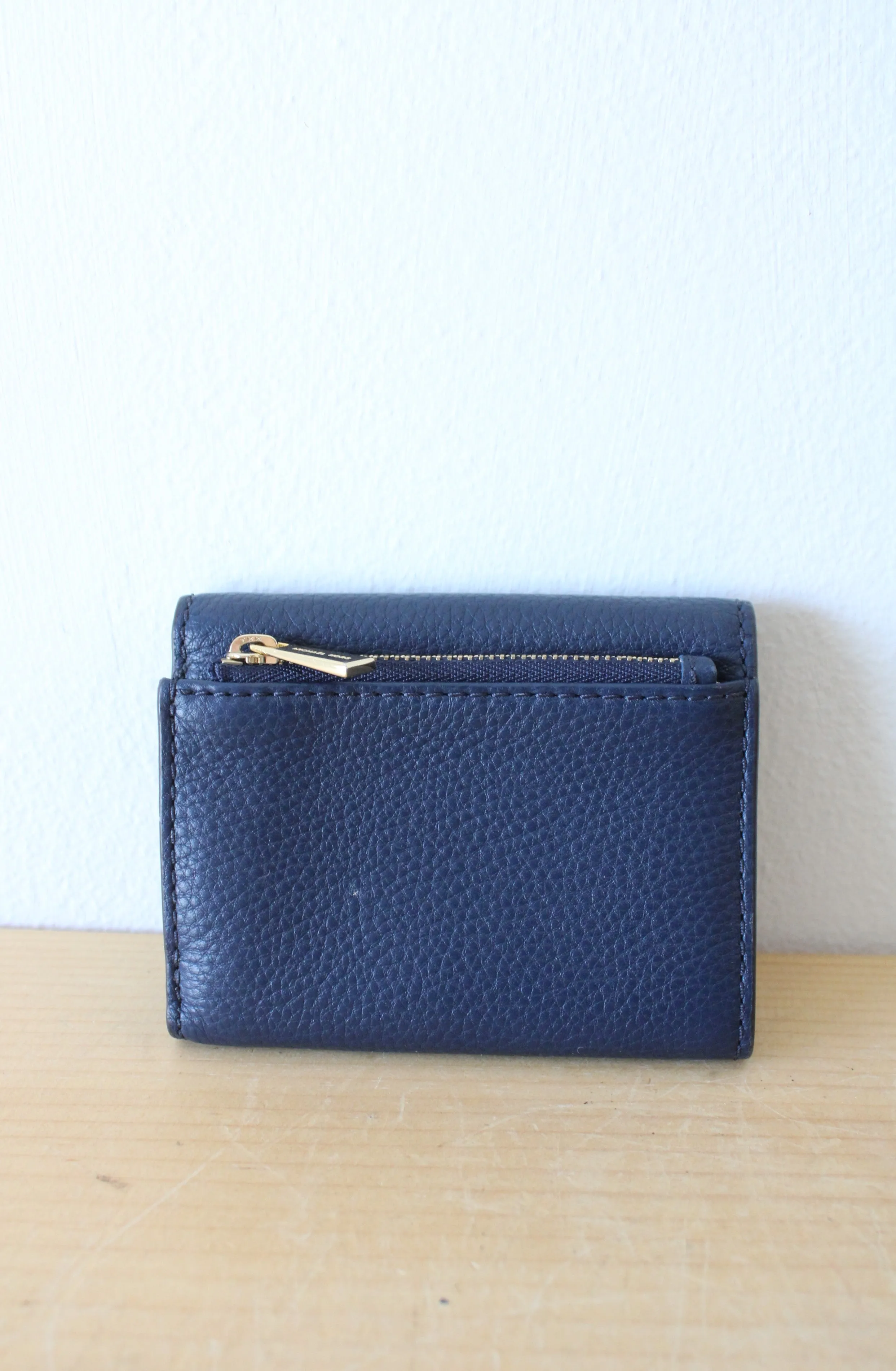 Michael Kors  Navy Blue Pebble Leather Bi-Fold Wallet