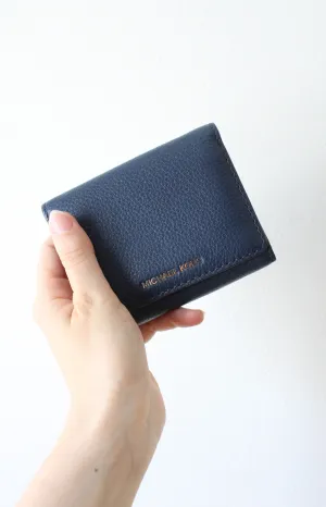Michael Kors  Navy Blue Pebble Leather Bi-Fold Wallet