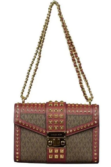 Michael Kors Rose Merlot Medium Flap Shoulder Messenger Bag - 35F1GX0L2B
