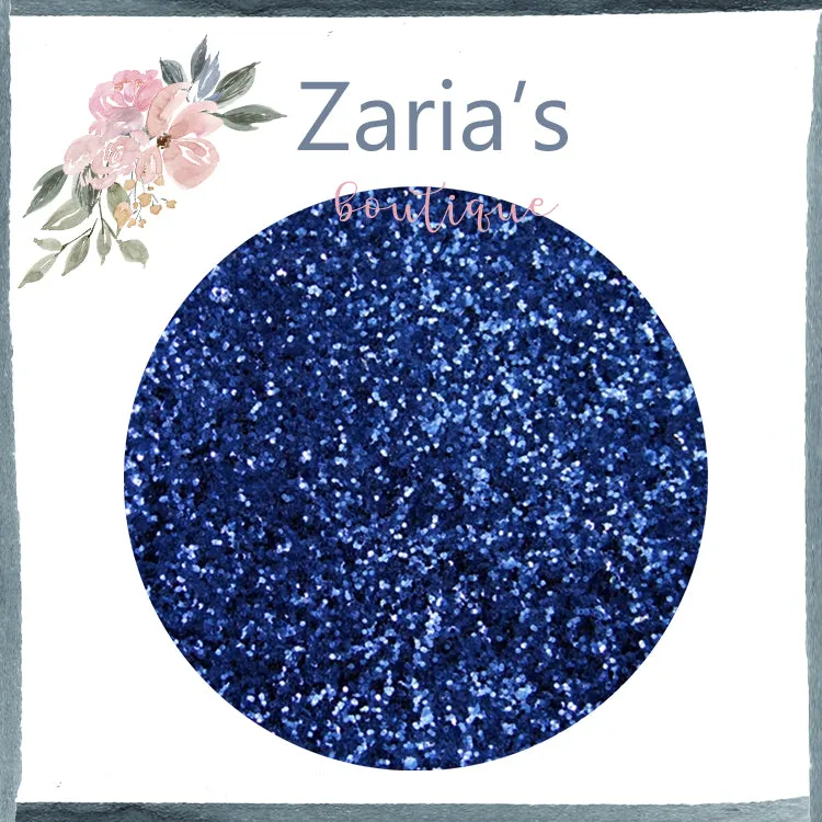 Midnight Blue ~ Medium Glitter Faux Leather Fabric Sheets