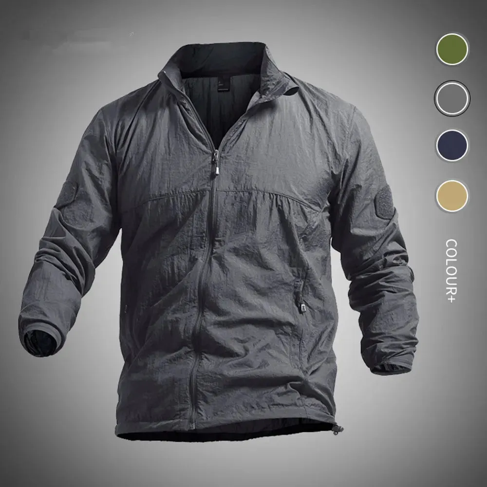 Military Quick Dry Jacket Men Summer Tactical Waterproof Jacket Men's Zipper Skin Coat Jackets Ultra Light Thin Casual Outwear