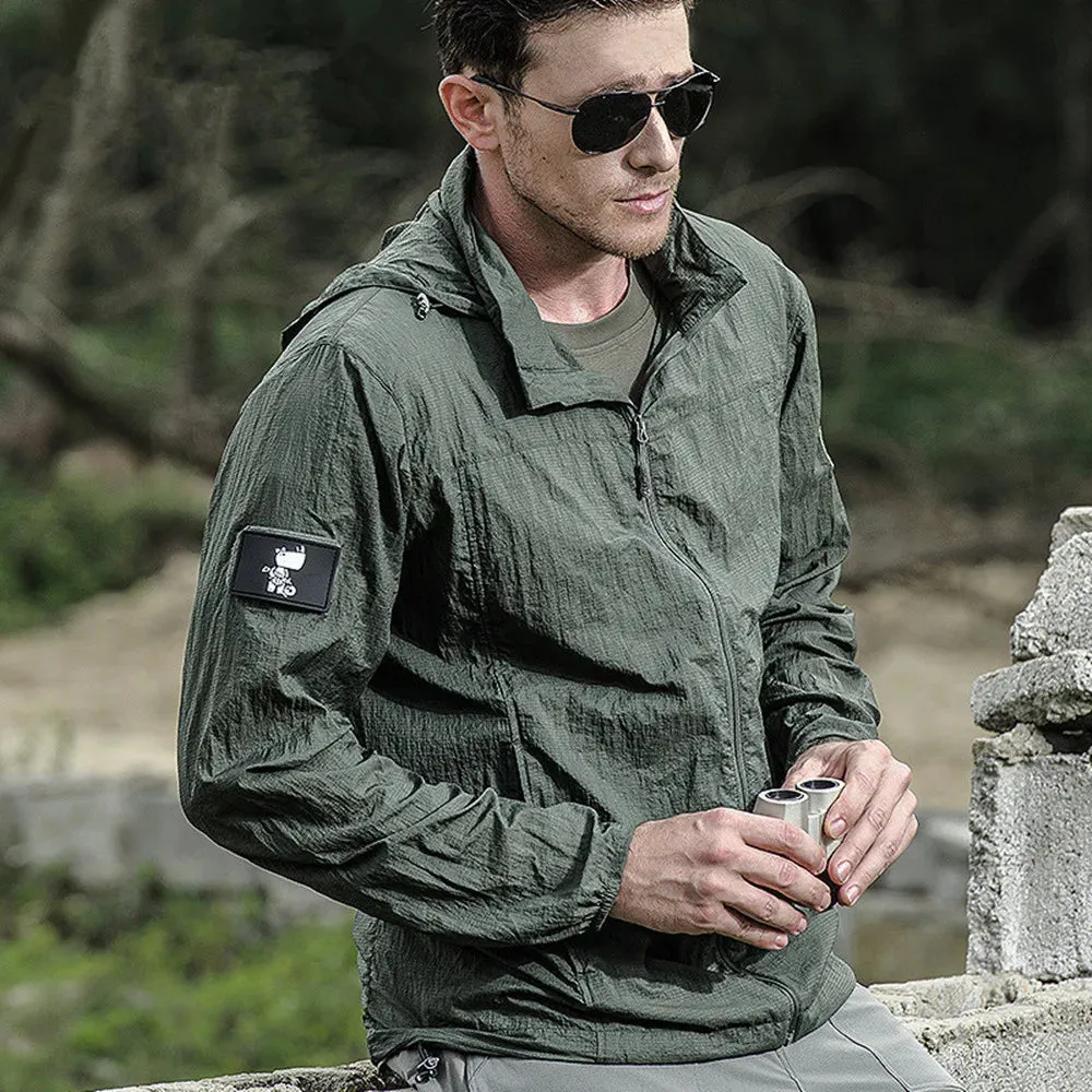 Military Quick Dry Jacket Men Summer Tactical Waterproof Jacket Men's Zipper Skin Coat Jackets Ultra Light Thin Casual Outwear