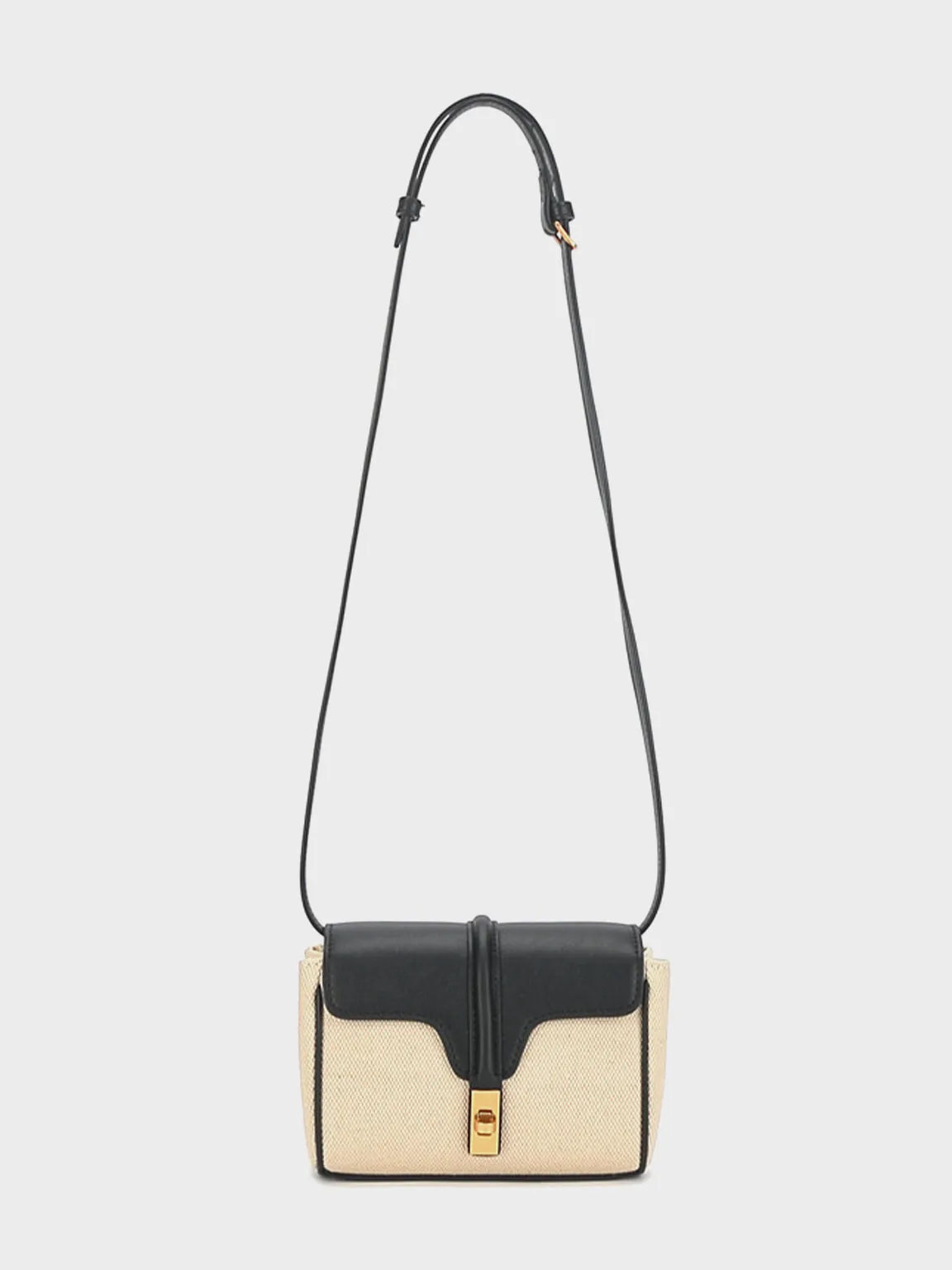Mini Flap-top Messenger Bag Gold Hardware Crossbody Clutch