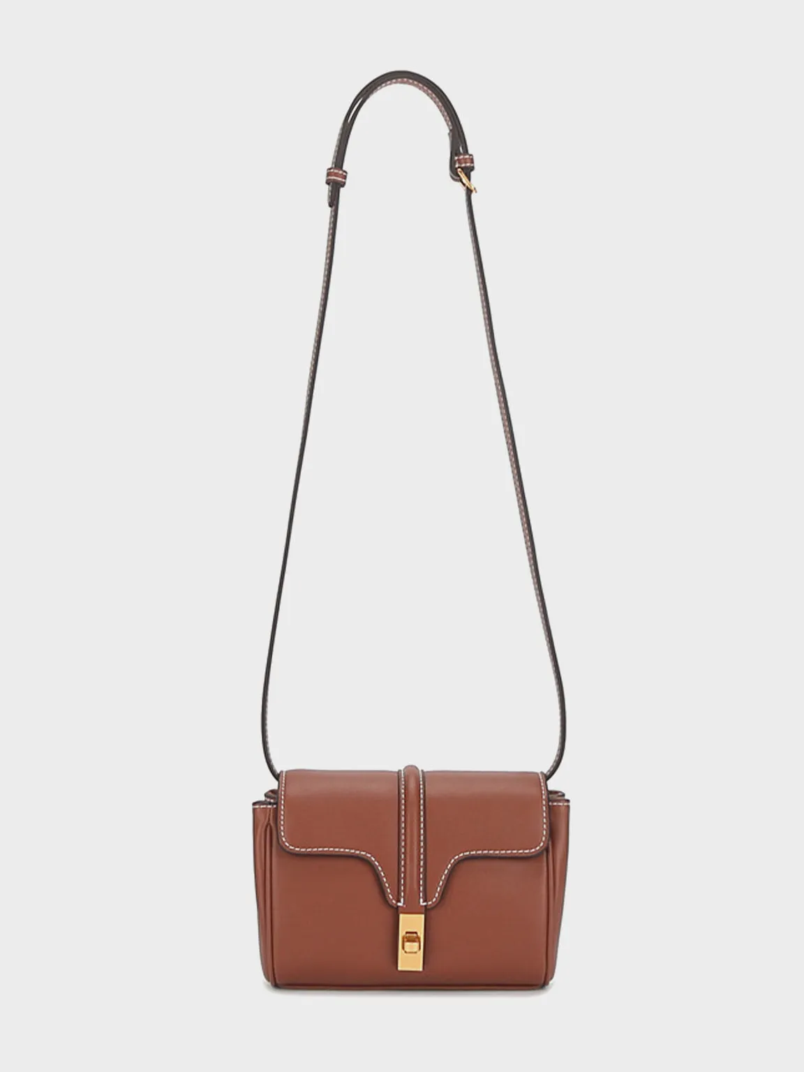 Mini Flap-top Messenger Bag Gold Hardware Crossbody Clutch