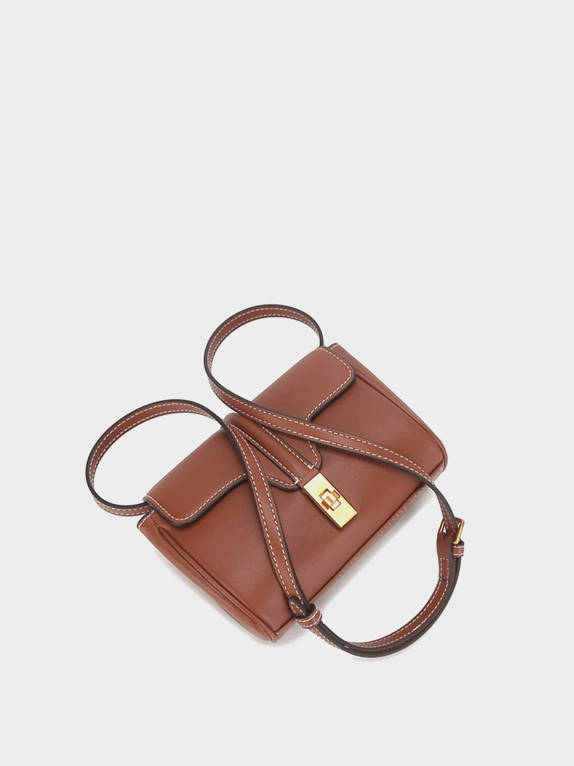 Mini Flap-top Messenger Bag Gold Hardware Crossbody Clutch
