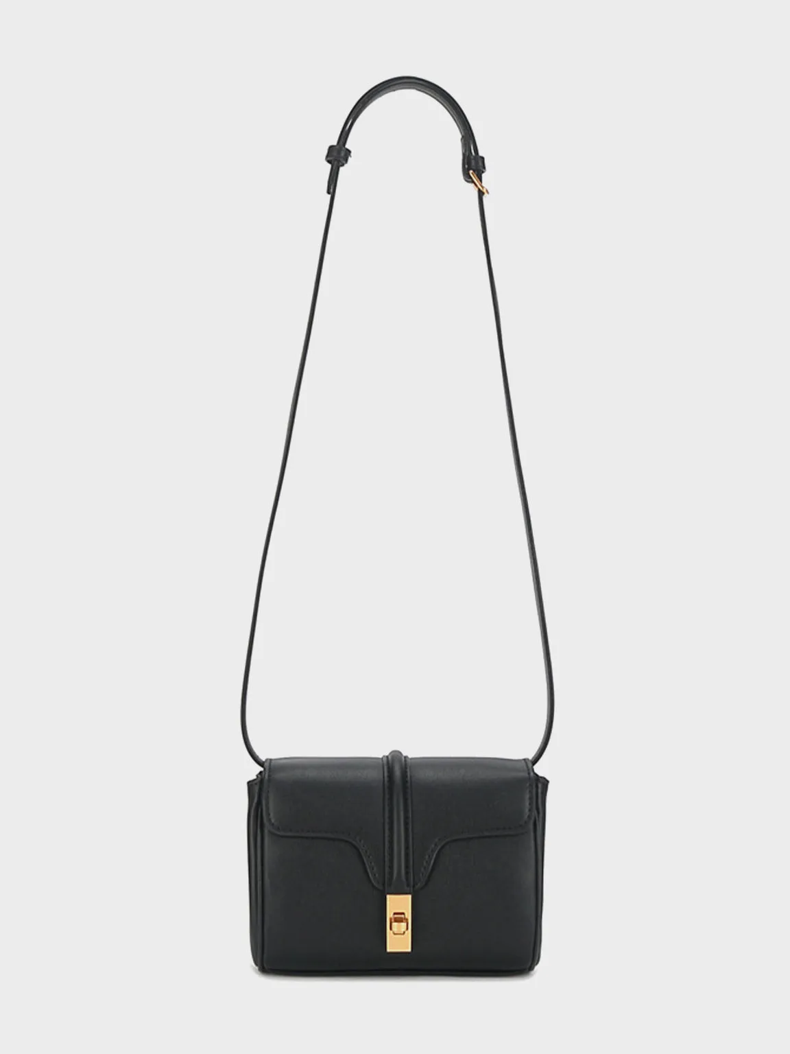 Mini Flap-top Messenger Bag Gold Hardware Crossbody Clutch