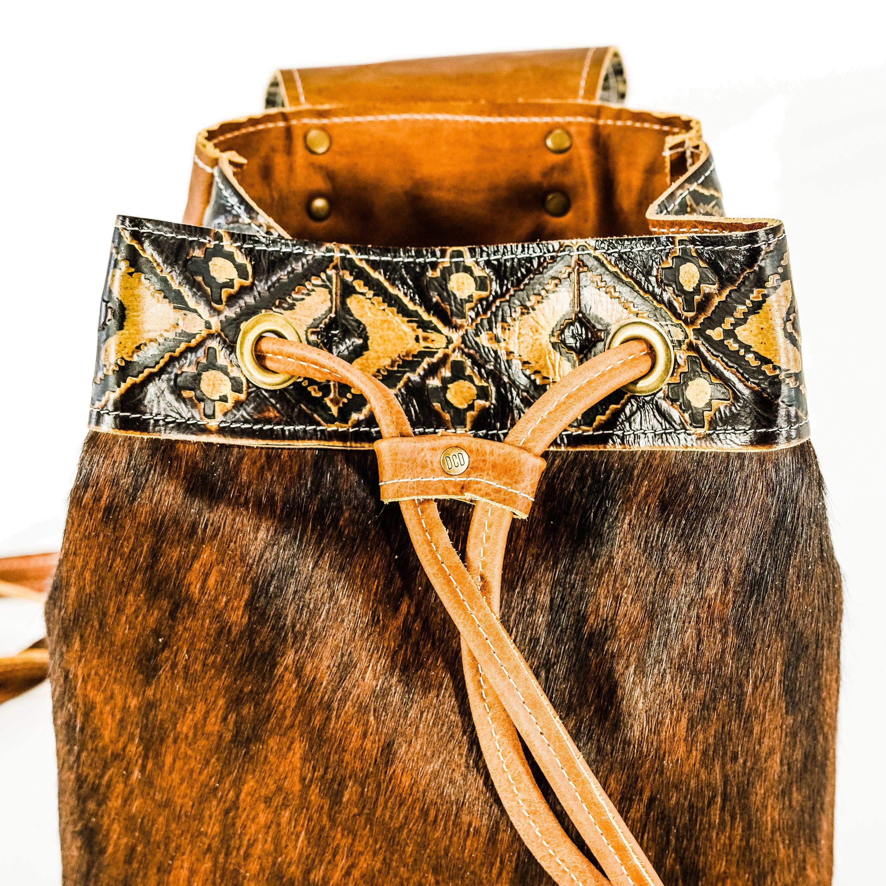 Mini Kelsea Backpack - Dark Brindle w/ Cowboy Navajo