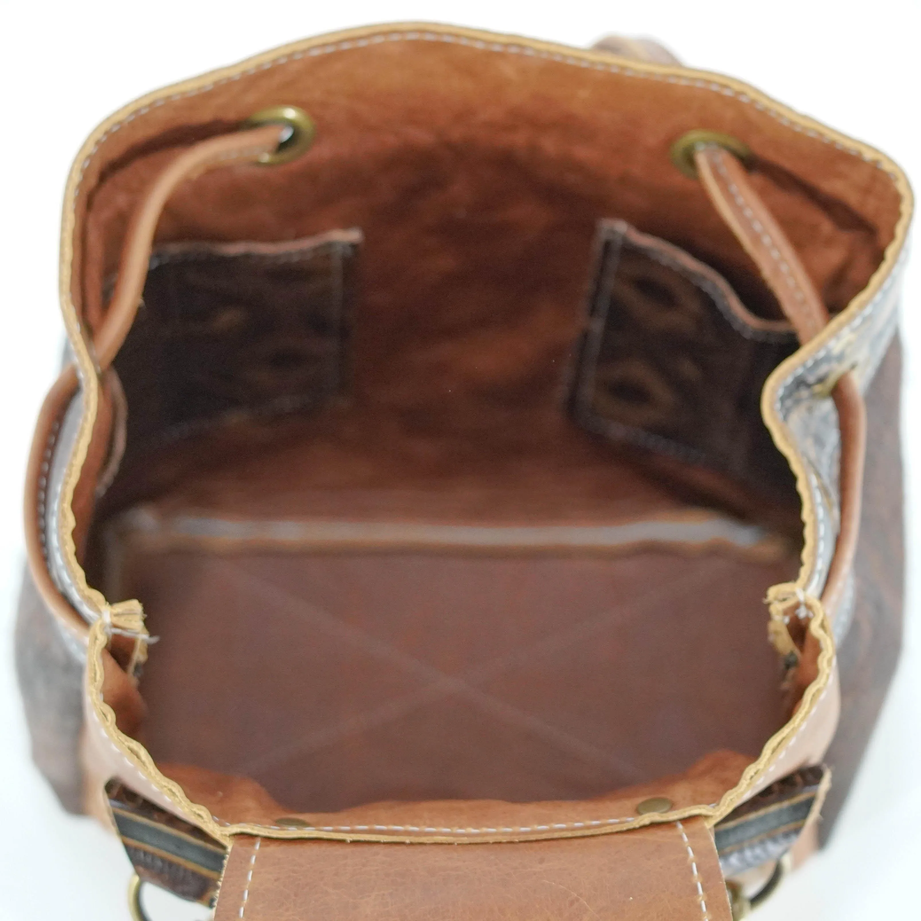 Mini Kelsea Backpack - Dark Brindle w/ Cowboy Navajo
