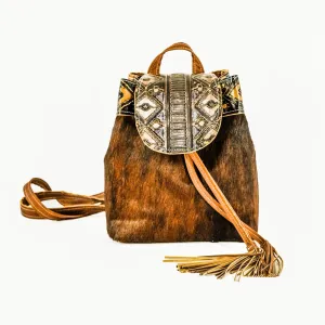 Mini Kelsea Backpack - Dark Brindle w/ Cowboy Navajo