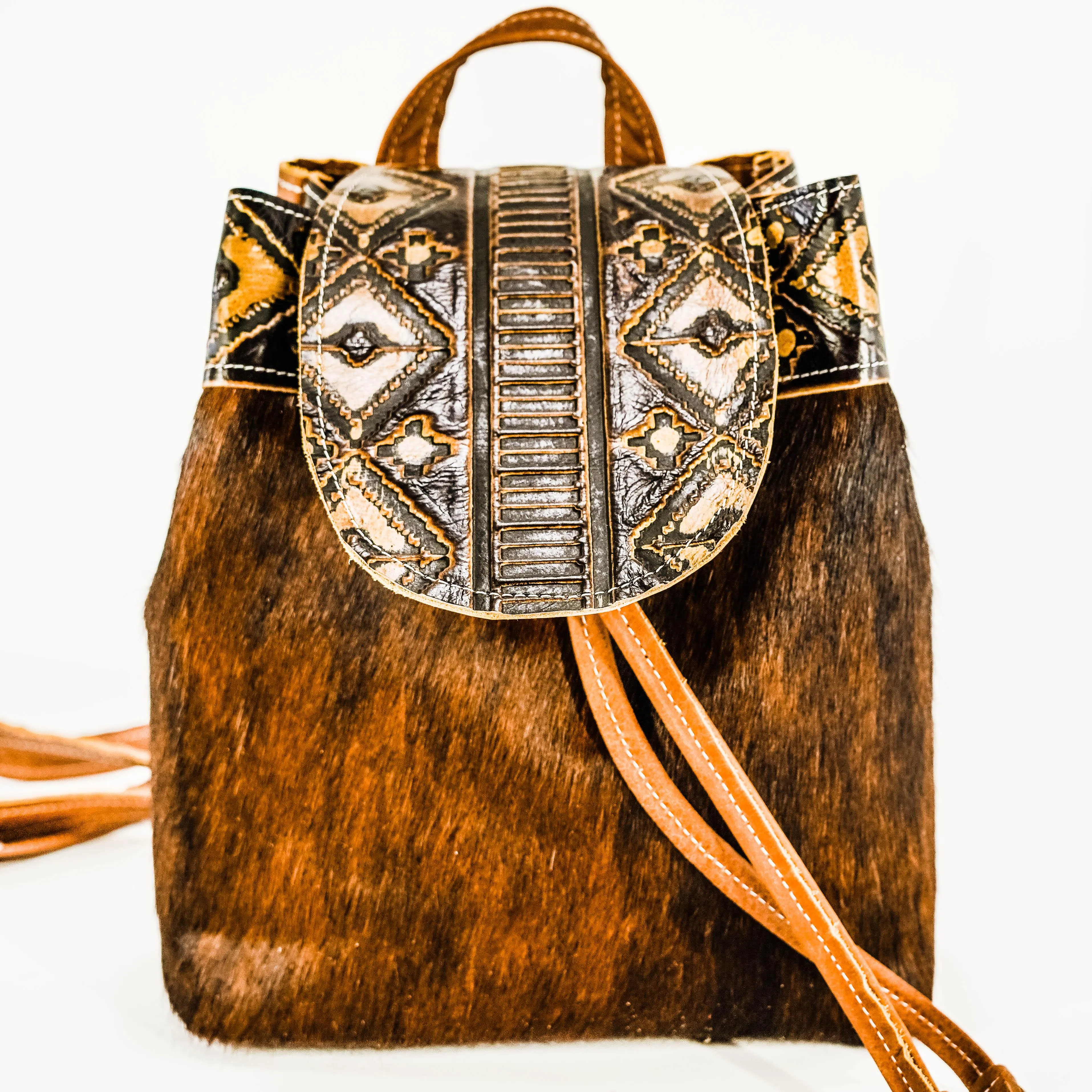 Mini Kelsea Backpack - Dark Brindle w/ Cowboy Navajo