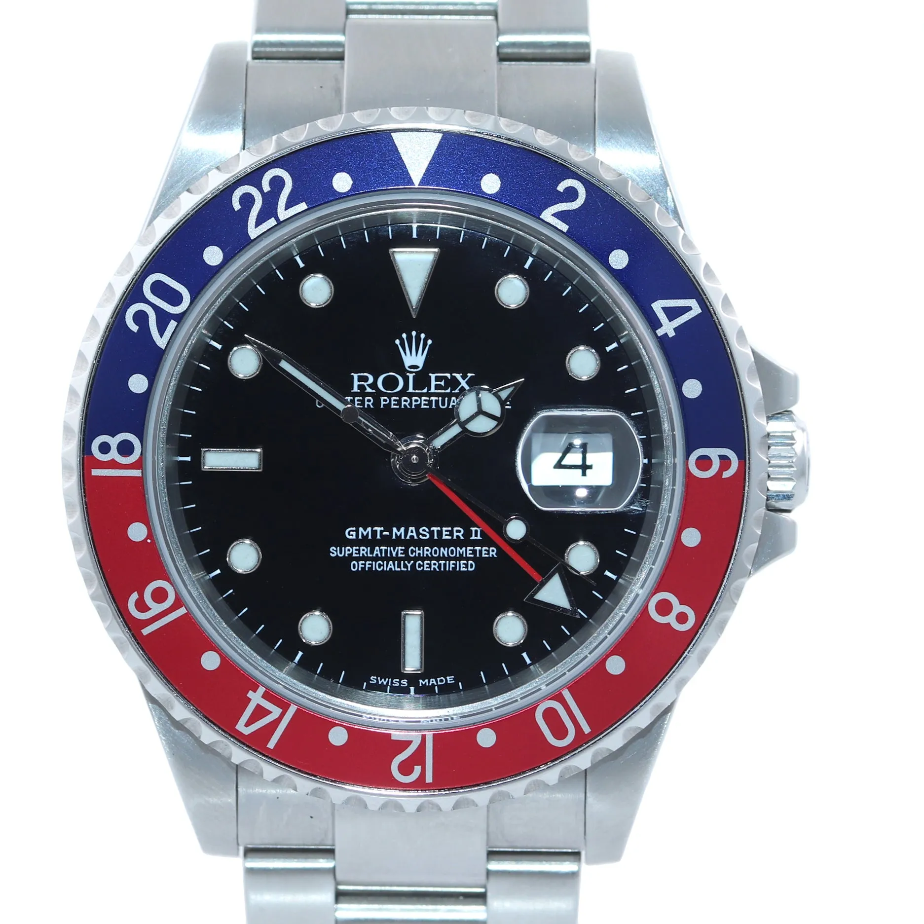 MINT 2005 PAPERS Rolex GMT-Master 2 Pepsi Blue Red Steel 16710 40mm Watch Box