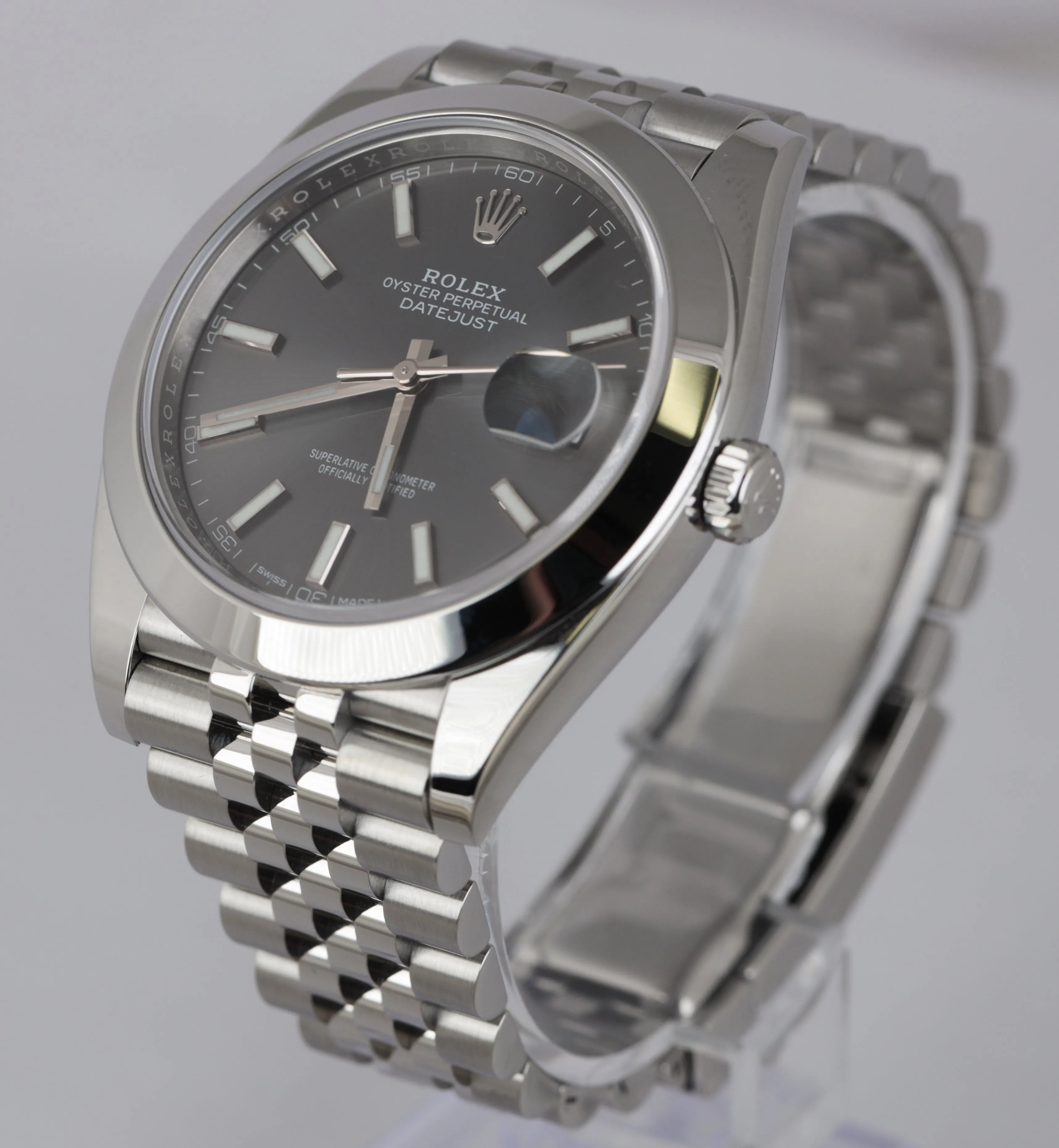 MINT 2018 Rolex DateJust 41 Rhodium 126300 Jubilee Stick 41mm Stainless Smooth