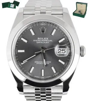 MINT 2018 Rolex DateJust 41 Rhodium 126300 Jubilee Stick 41mm Stainless Smooth