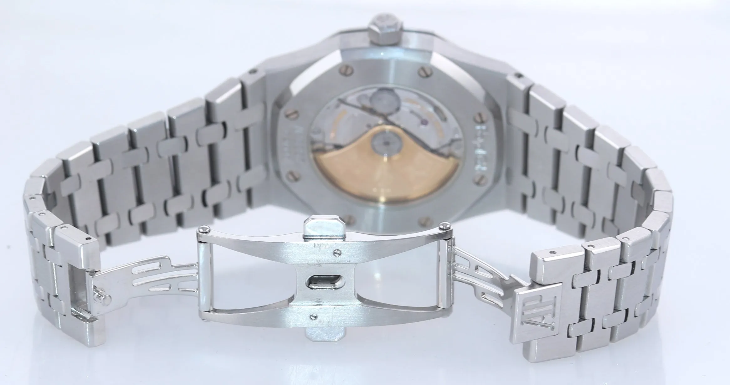 MINT Audemars Piguet Royal Oak Black Stick Dial 39mm Steel 15300 Date Watch Box
