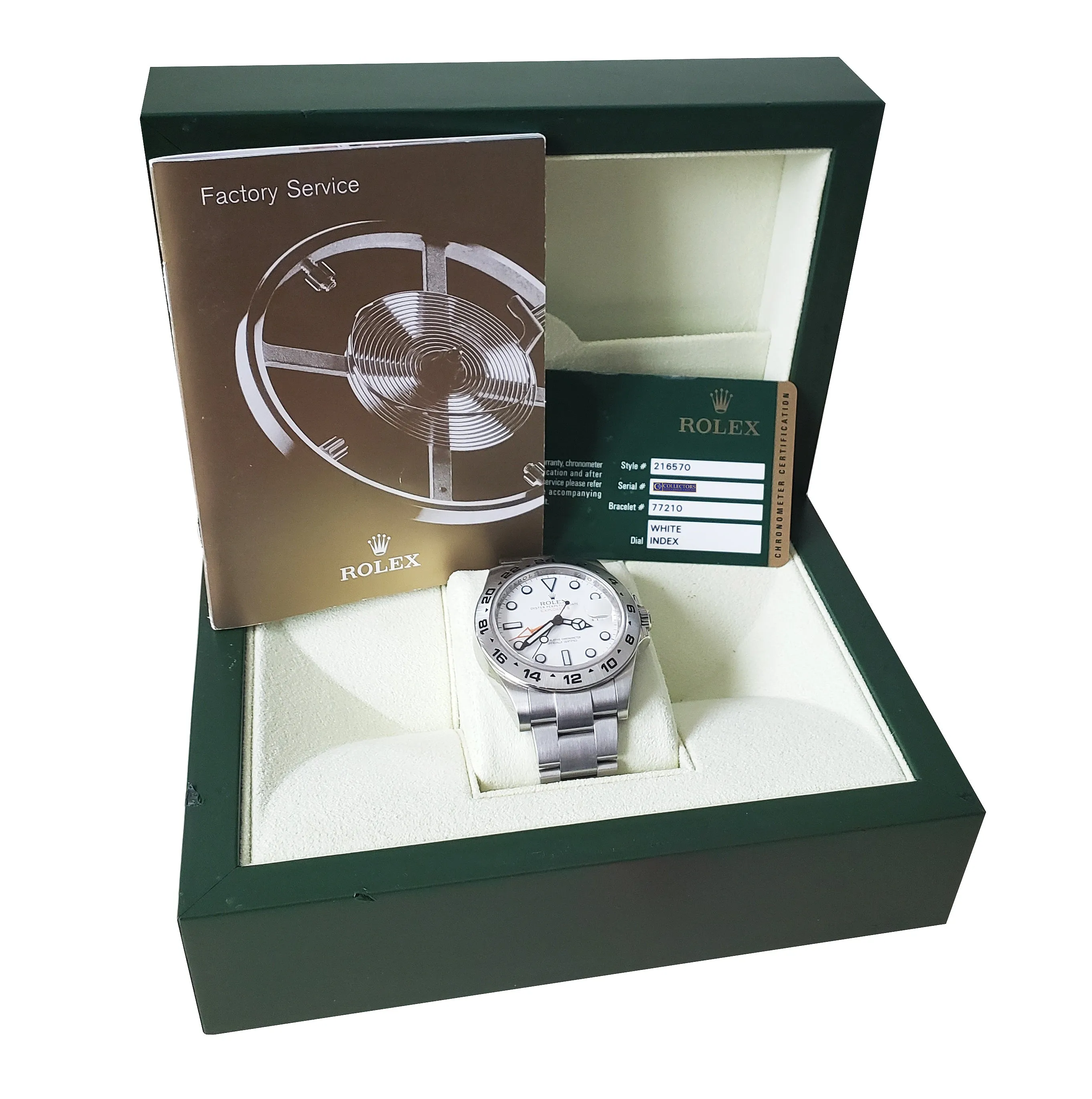 MINT PAPERS Rolex Explorer II 42mm 216570 White Orange Stainless GMT Date Watch