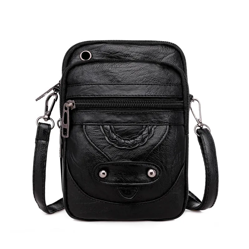 Mobile Soft Leather Western Style Mature Crossbody Bags