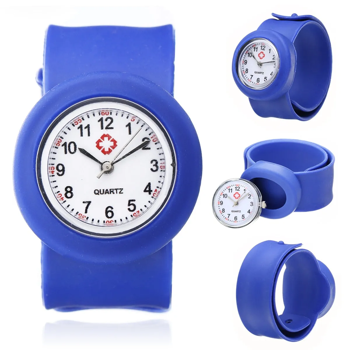Multi Color Slap Ring Silicone Unisex Wrist Band Quartz Watch For Boys And Girls