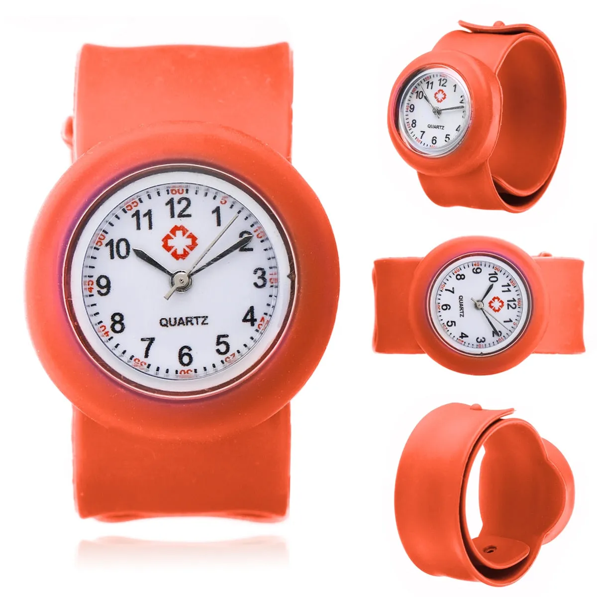 Multi Color Slap Ring Silicone Unisex Wrist Band Quartz Watch For Boys And Girls