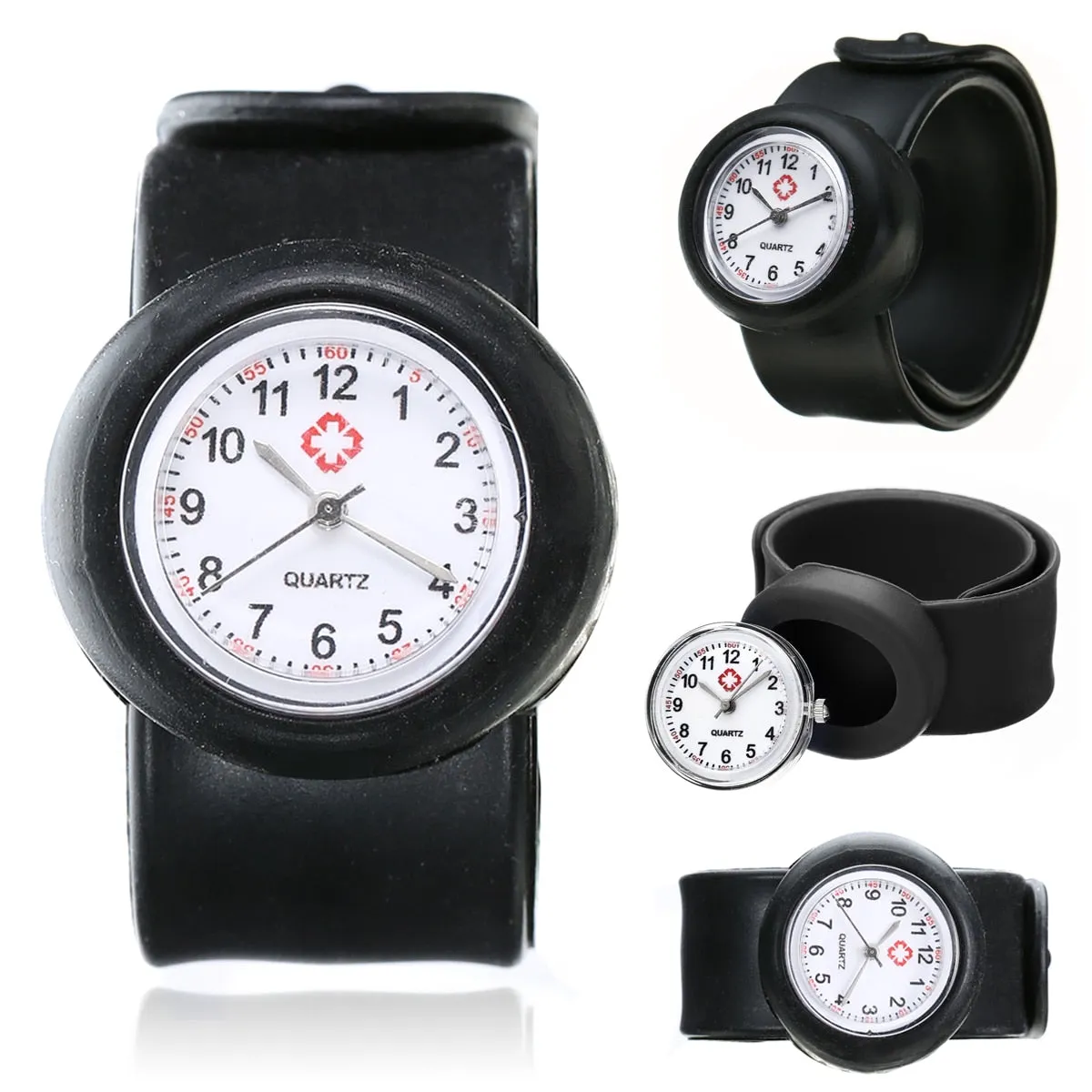Multi Color Slap Ring Silicone Unisex Wrist Band Quartz Watch For Boys And Girls