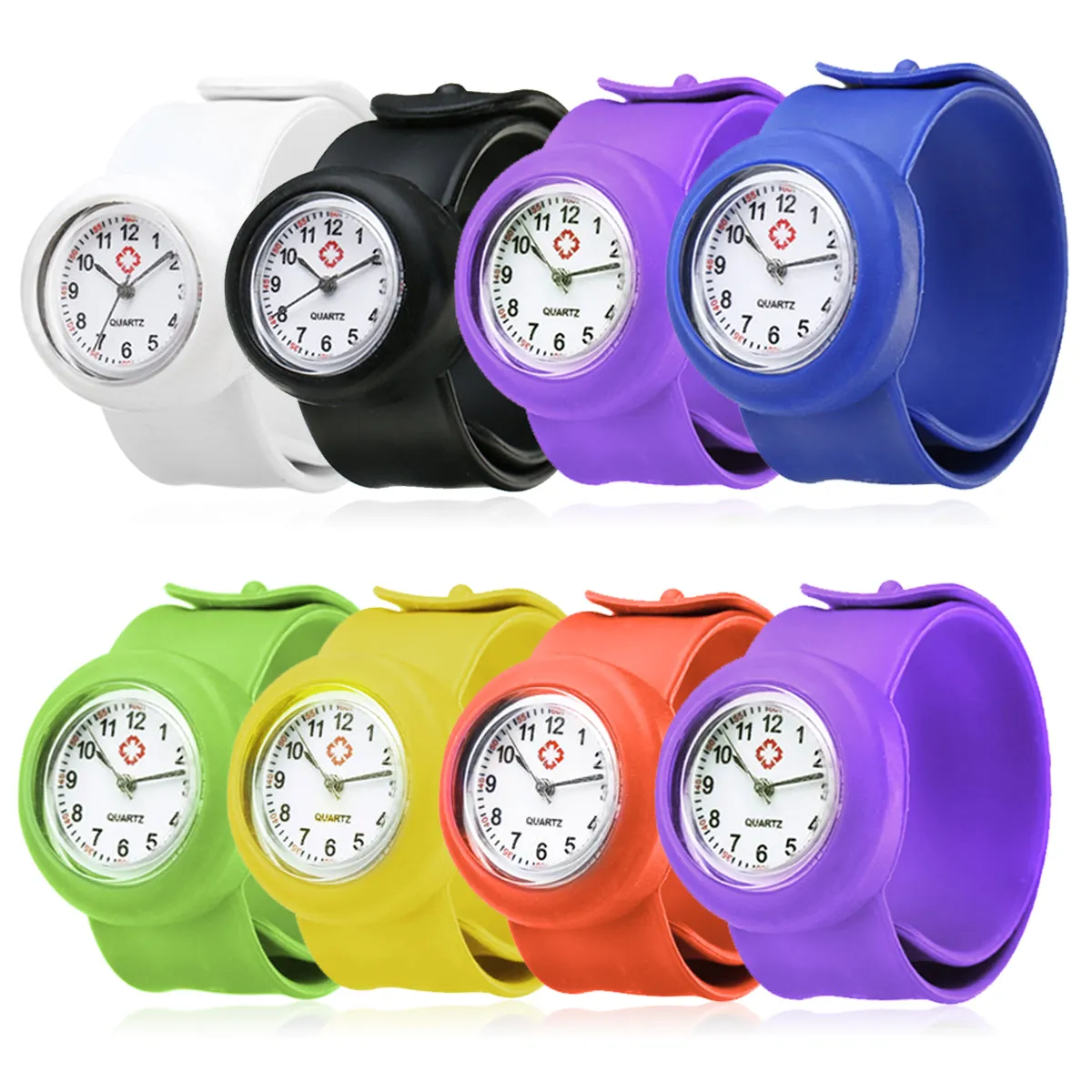 Multi Color Slap Ring Silicone Unisex Wrist Band Quartz Watch For Boys And Girls