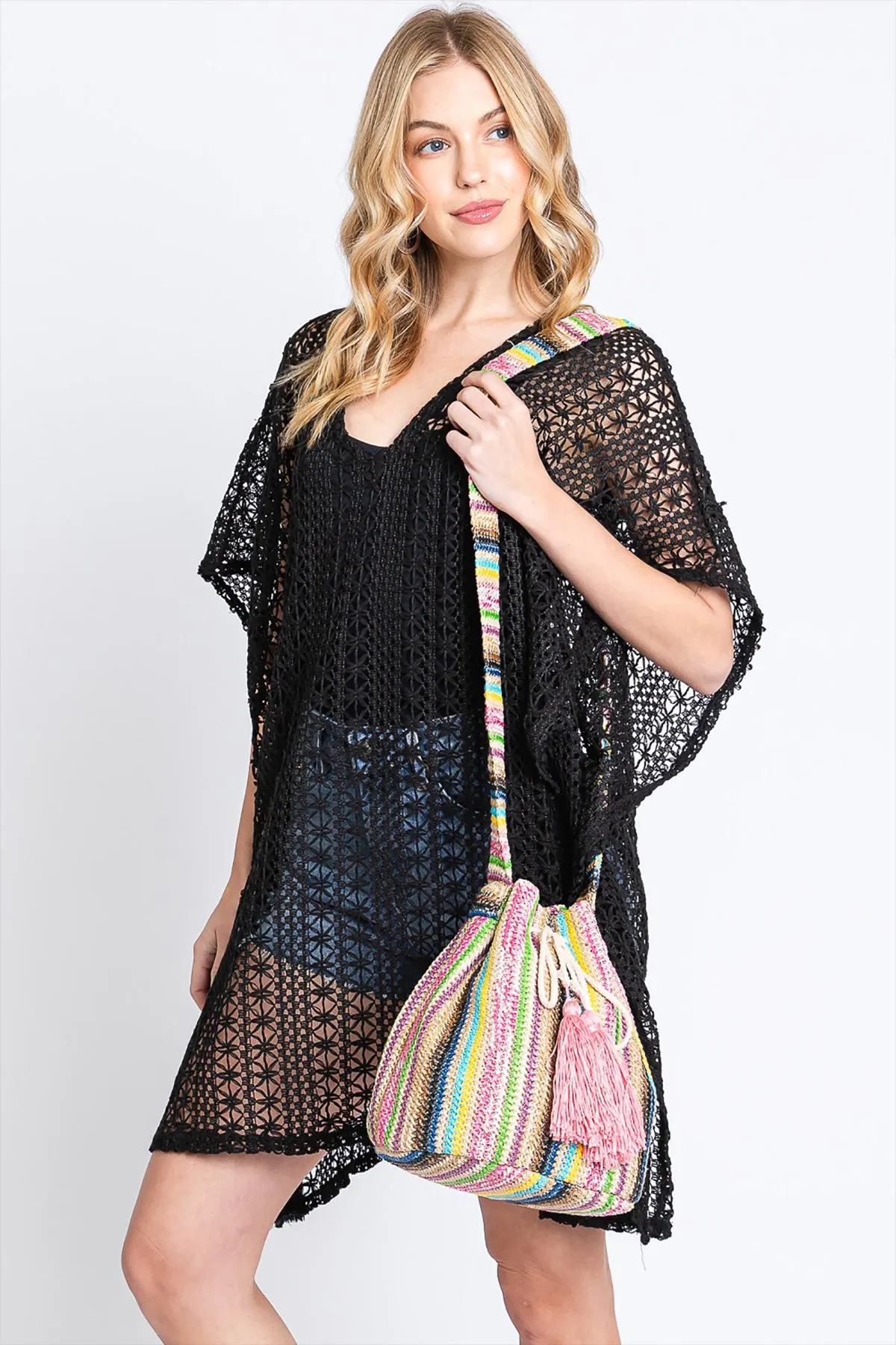 MULTI COLOR STRIPED BUCKET BAG