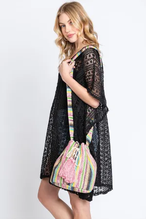 MULTI COLOR STRIPED BUCKET BAG