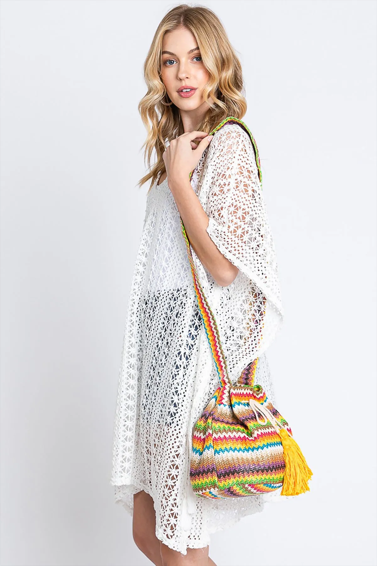 MULTI COLOR STRIPED BUCKET BAG