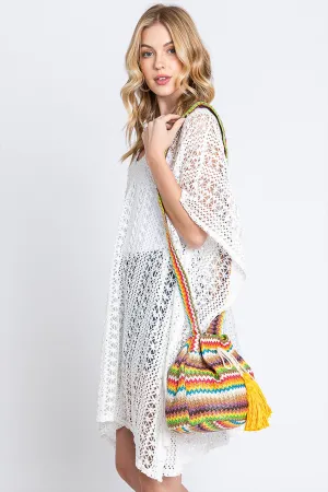 MULTI COLOR STRIPED BUCKET BAG
