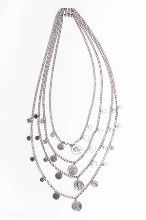 Multi-Strand Layered Coin Necklace III