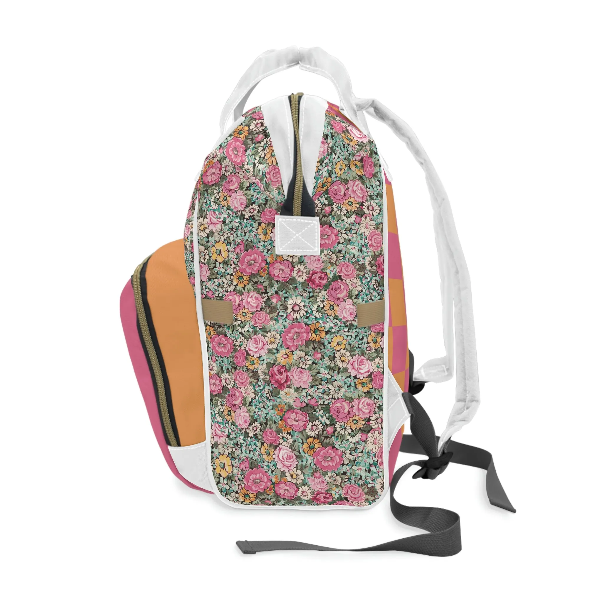 Multifunctional Diaper Backpack / Pink front