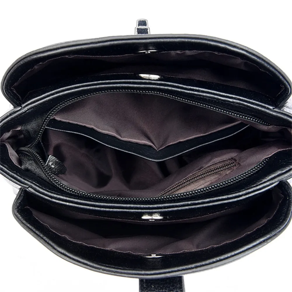Multifunctional High-quality leather Bag Luxury Solid Color Crossbody