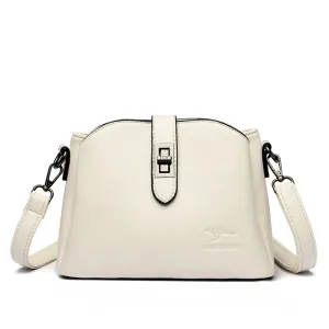 Multifunctional High-quality leather Bag Luxury Solid Color Crossbody