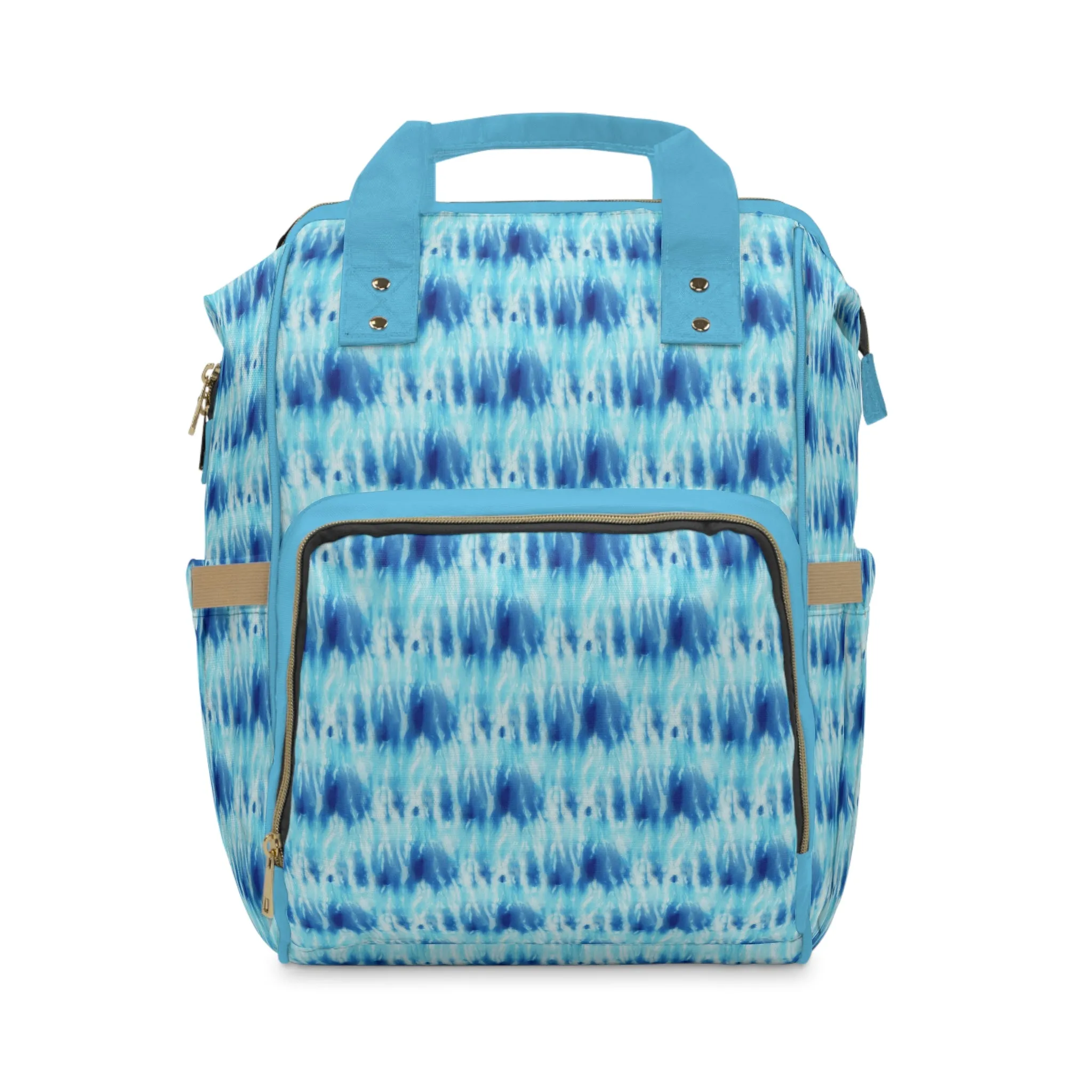 Multifunctional Tie-Dye Diaper Backpack - Lightweight Nylon Baby Bag with Adjustable Straps